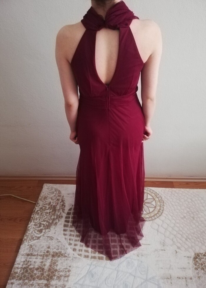 Abiye vişne çürüğü rengi - Görsel 2