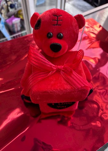 Beden Kırmızı Peluş Ayıcık Kutusu