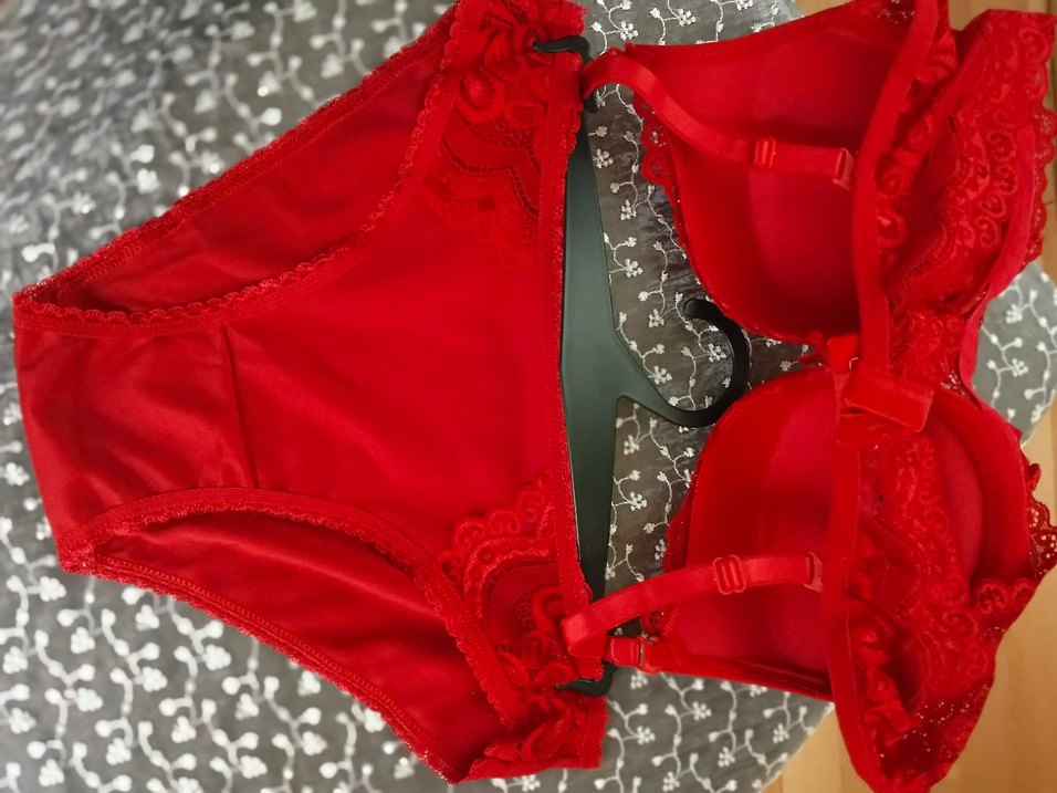 Kırmızı Desenli Gotik Sütyen 80beden - Görsel 4