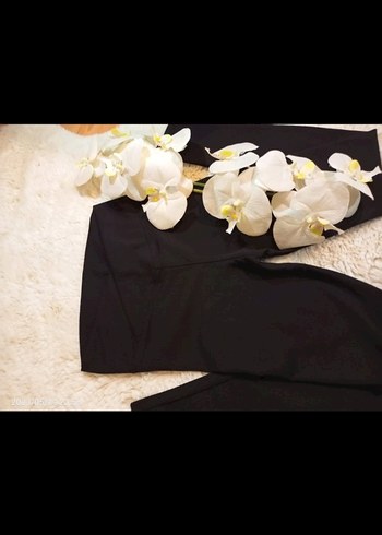 Kadın Siyah Fitilli tayt - Görsel 4