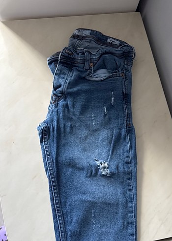 Kadın Kot Pantolon, Normal Boy, Tokalı, Mavi