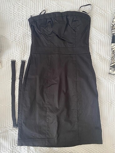 H&M siyah straplez/askılı elbise
