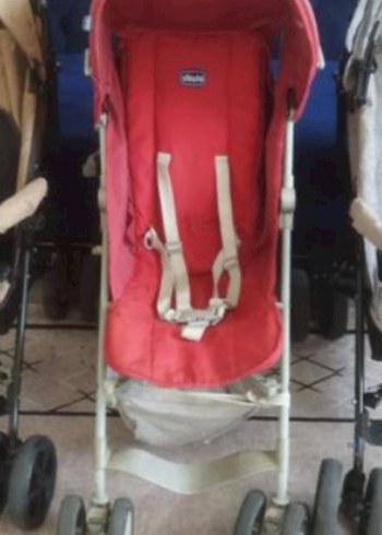 Kırmızı Bebek Arabası Gri Detaylı - Görsel 6