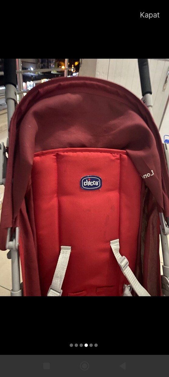 Kırmızı Bebek Arabası Gri Detaylı - Görsel 3