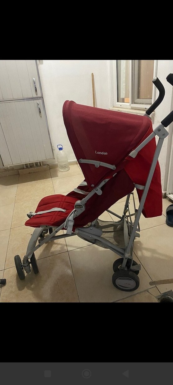 Kırmızı Bebek Arabası Gri Detaylı - Görsel 5