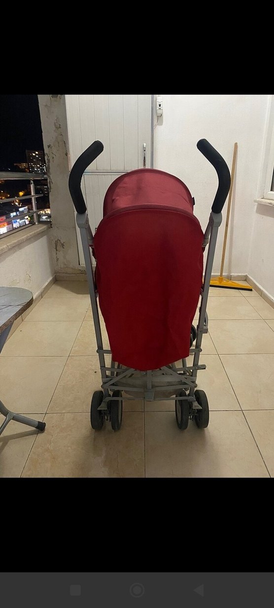 Kırmızı Bebek Arabası Gri Detaylı - Görsel 4