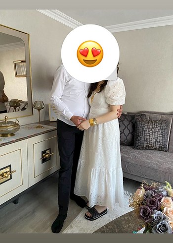 Dantel Detaylı Beyaz Bohem Uzun Elbise - Görsel 7