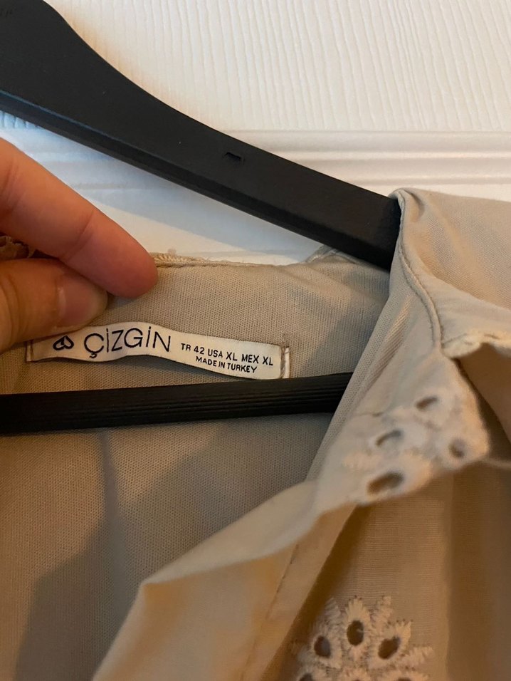 Bej Nakışlı Tesettür Elbise - Görsel 4