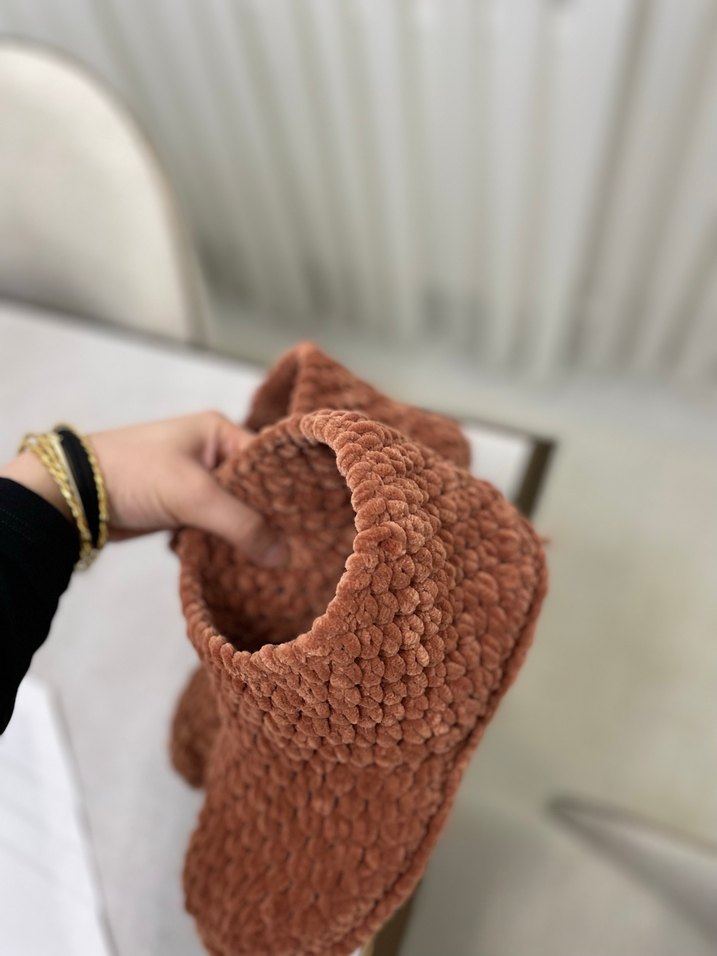 Taba Örgü Ev Ayakkabısı Panduf - Görsel 4