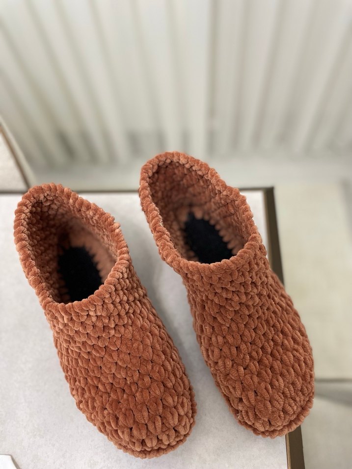 Taba Örgü Ev Ayakkabısı Panduf - Görsel 3