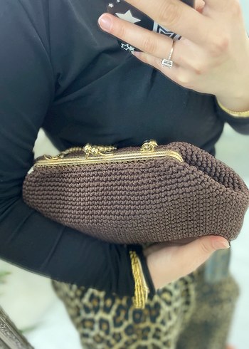 Kahverengi Clutch Çanta - Görsel 6