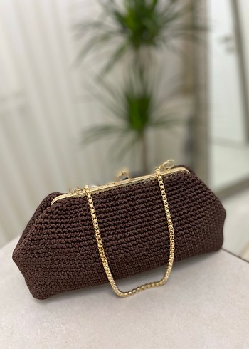 Kahverengi Clutch Çanta - Görsel 3