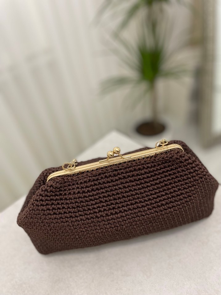 Kahverengi Clutch Çanta - Görsel 2