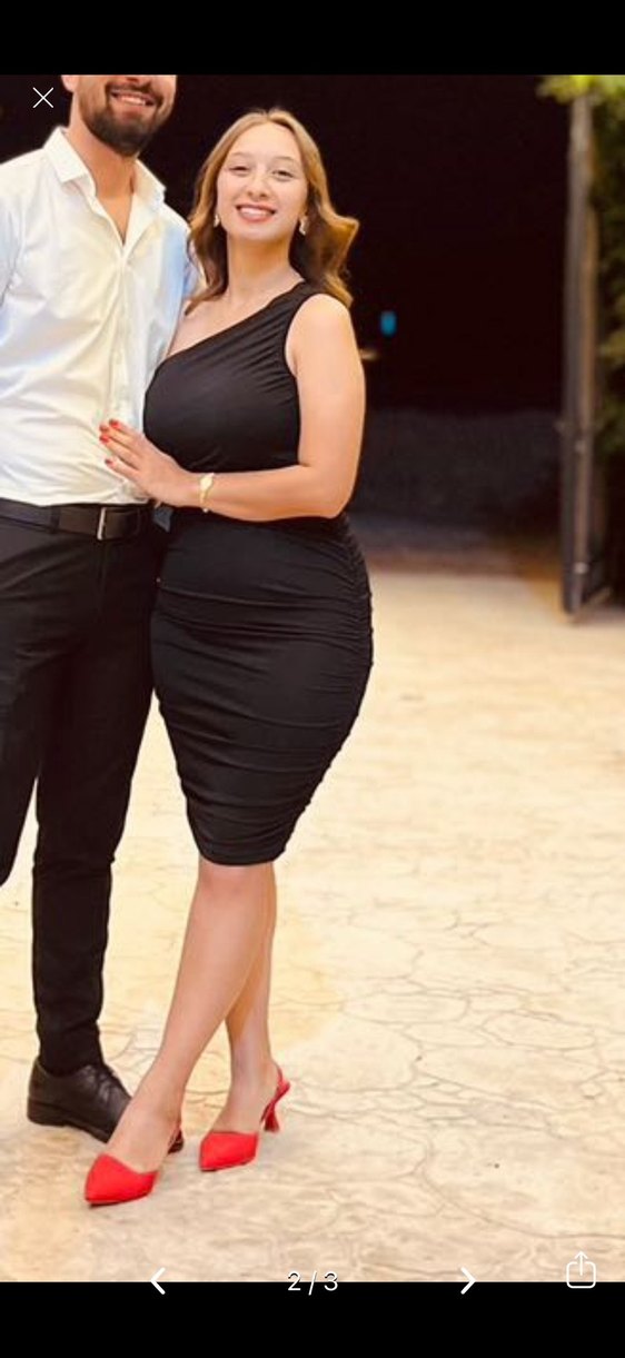 Siyah V Yakalı İnce Askılı Midi Kalem Elbise - Görsel 2