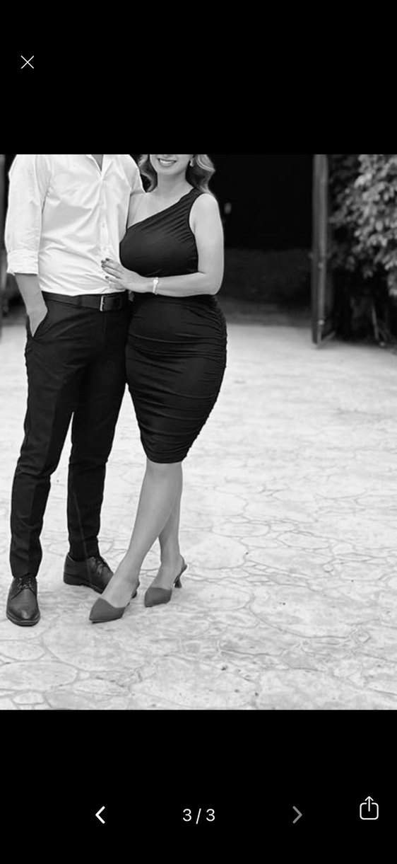 Siyah V Yakalı İnce Askılı Midi Kalem Elbise - Görsel 3