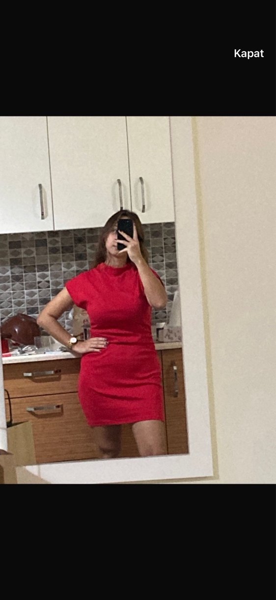 Kırmızı mini elbise - Görsel 3