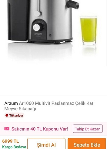 Arzum katı meyve sıkacağı