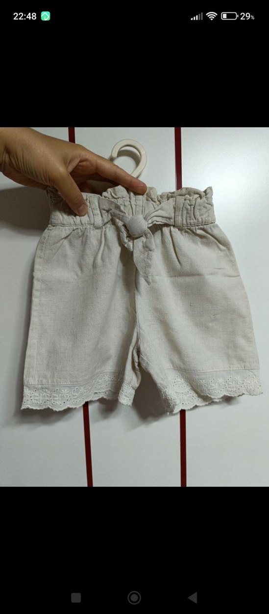 Kemer Detaylı Bebek Kız Keten Takım - Görsel 2