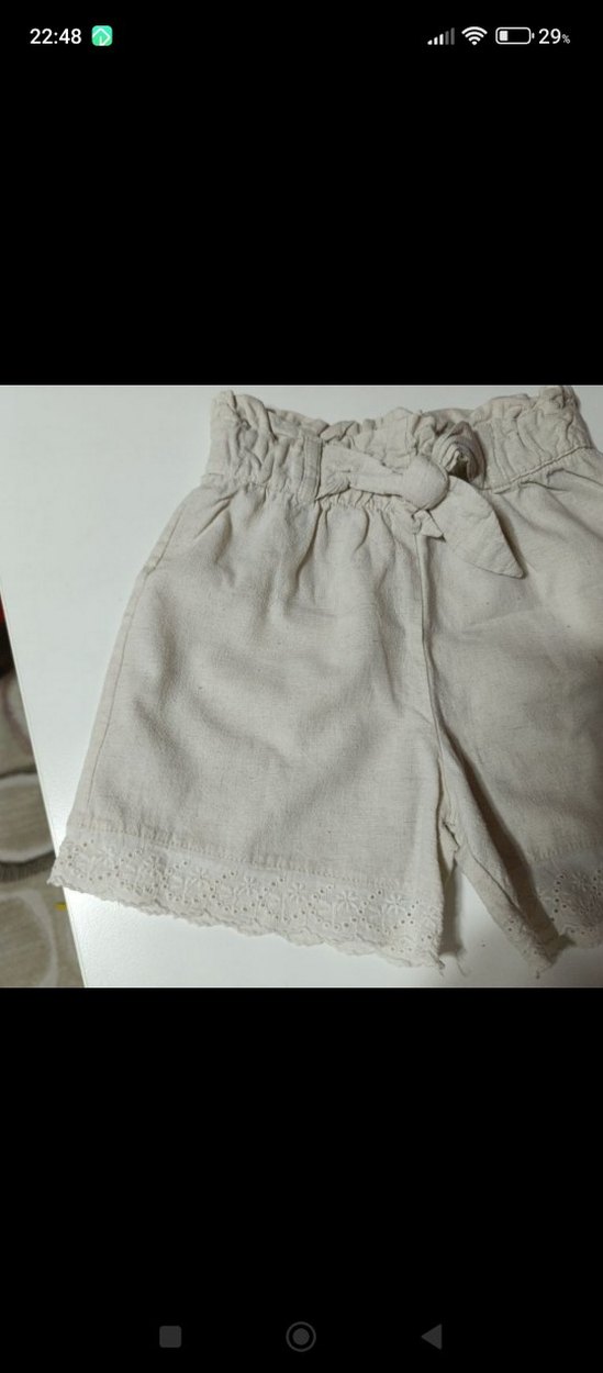 Kemer Detaylı Bebek Kız Keten Takım - Görsel 4