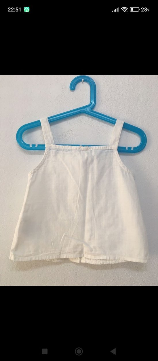 Kız Çocuk Nakışlı Beyaz Düğmeli Bluz - Görsel 3