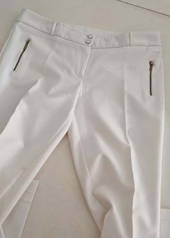 Beyaz Kadın Kumaş Pantolon - Görsel 3
