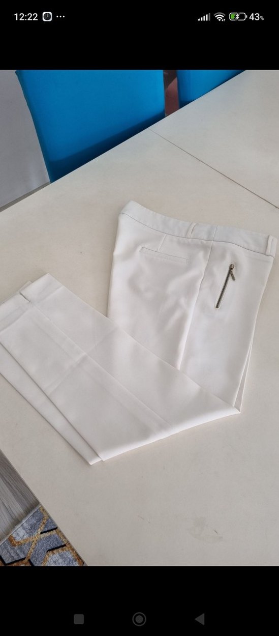 Beyaz Kadın Kumaş Pantolon - Görsel 2