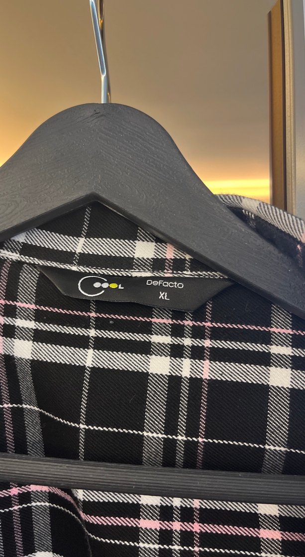 Erkek Gri Kareli Uzun Kollu Gömlek - Görsel 2