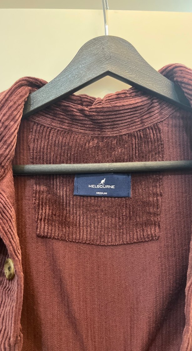 Bordo Kadife Düğmeli Salaş Gömlek - Görsel 2