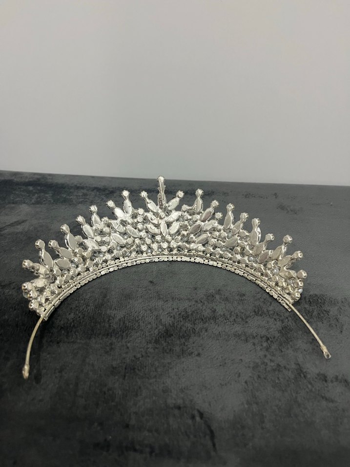 İnci ve Kristal İşlemeli Gelin Tacı - Görsel 3