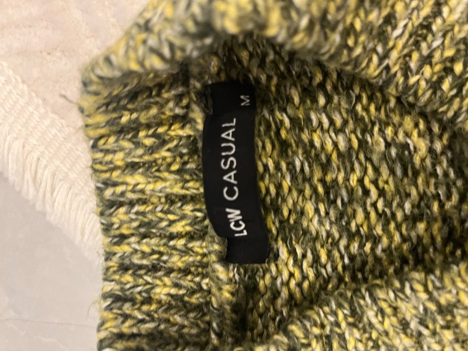 Yeşil Sarı Balıkçı Yaka Kadın Kazak - Görsel 2