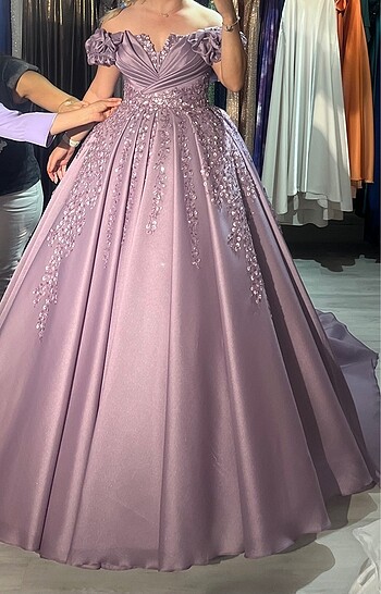 Prenses Model Lila Nişanlık