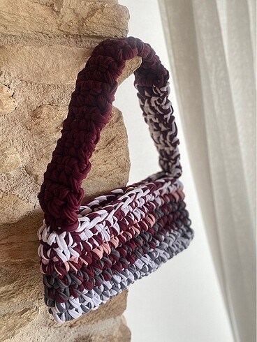 Örgü Baguetta Çanta - Görsel 5