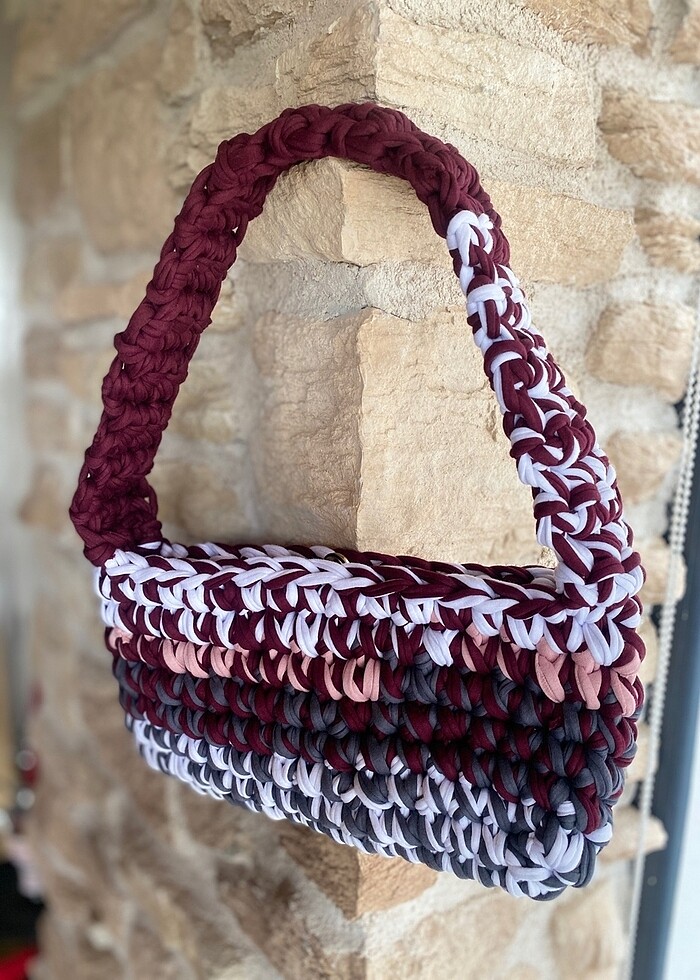 Örgü Baguetta Çanta - Görsel 4