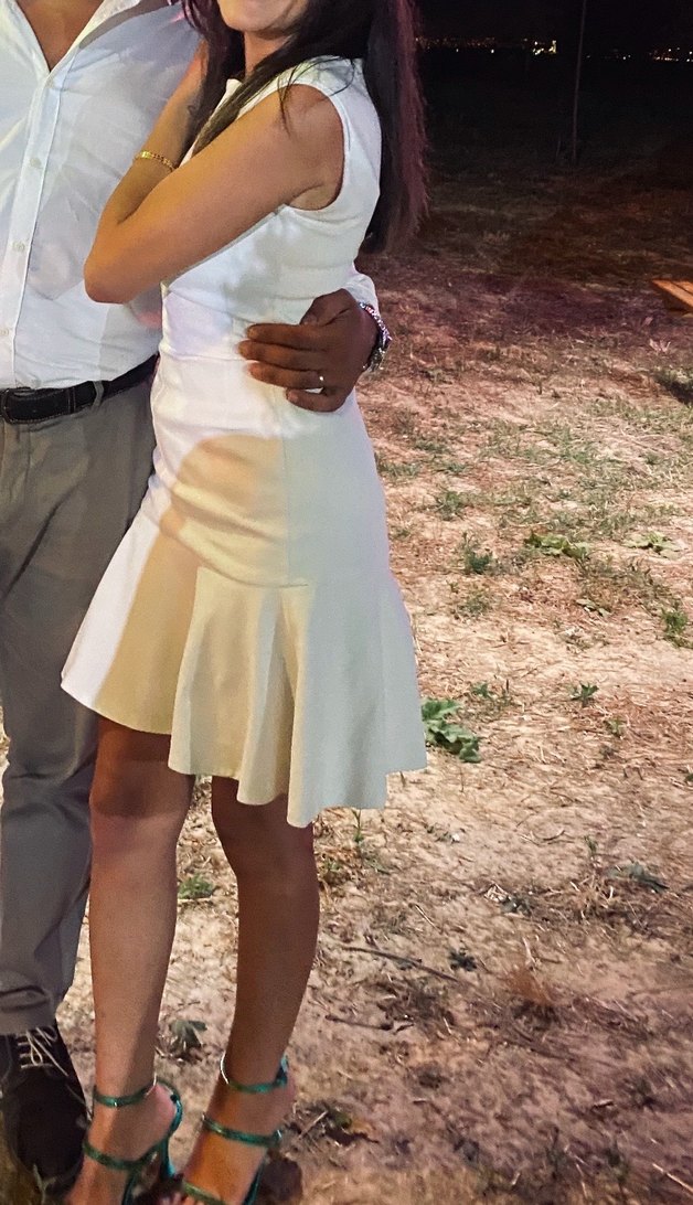 Beyaz Mini Elbise - Görsel 2