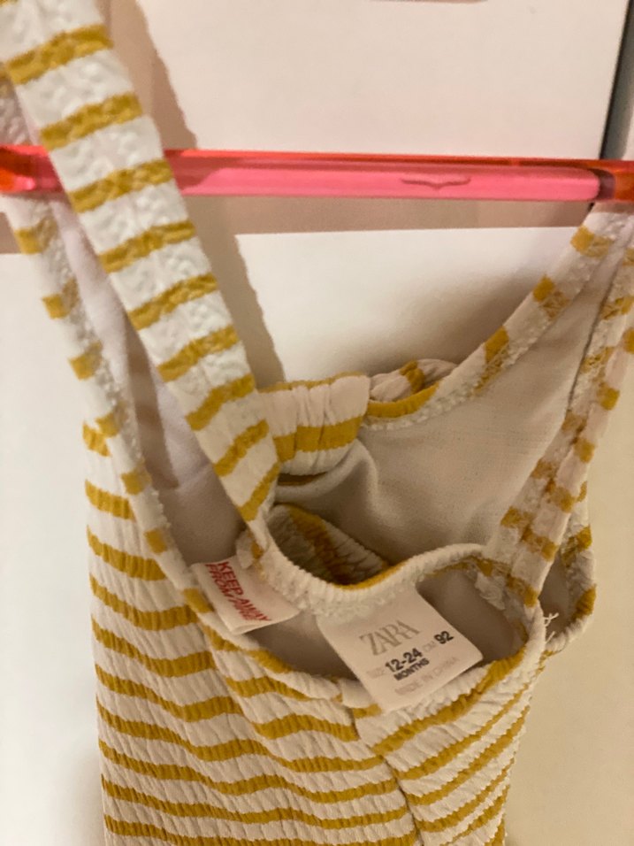 Zara Sarı Çizgili Kız Çocuk Mayo - Görsel 3