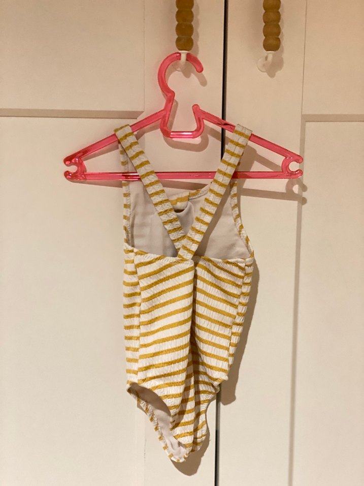 Zara Sarı Çizgili Kız Çocuk Mayo - Görsel 2