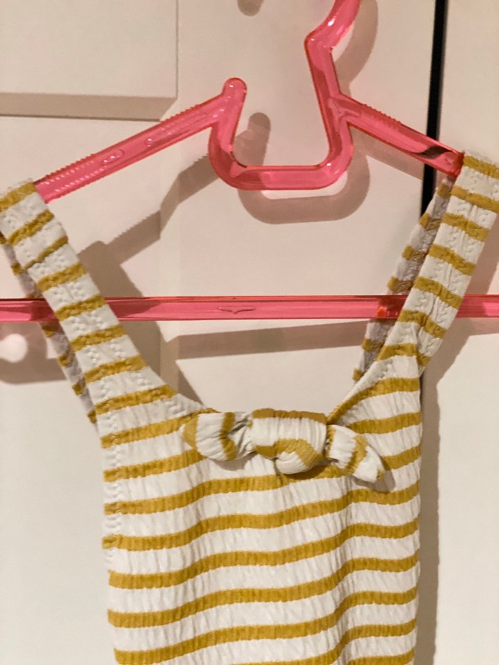 Zara Sarı Çizgili Kız Çocuk Mayo - Görsel 4