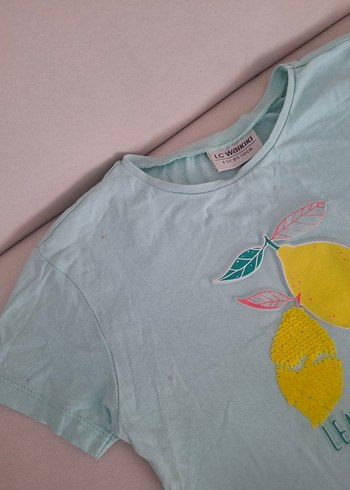 LC Waikiki Bebek Kız Pastel Baskılı Denim Takım