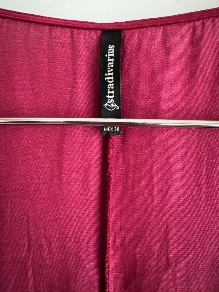 Bordo V Yaka Kısa Tulum Elbise - Görsel 3