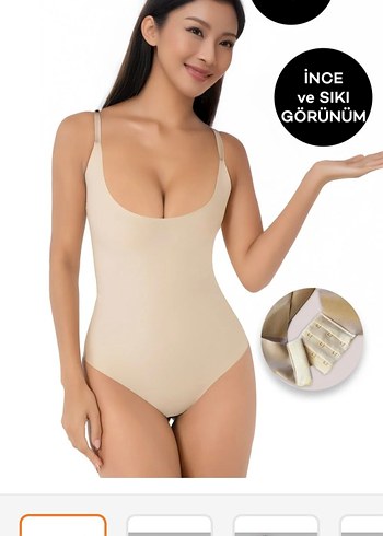 Bej Midi Kadın İç Çamaşırı korse - Görsel 4