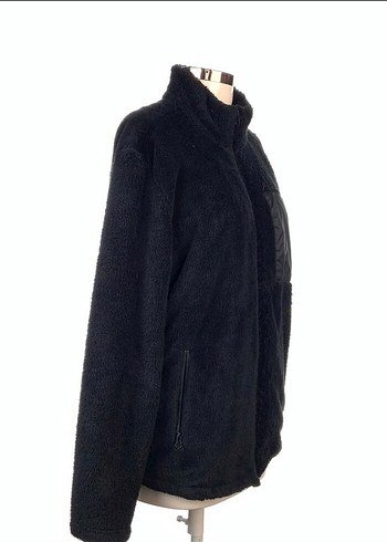 Siyah Fermuarlı Kadın Polar Ceket - Görsel 2