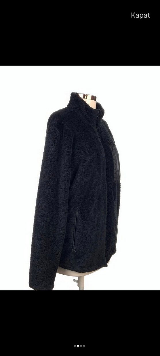 Siyah Fermuarlı Kadın Polar Ceket - Görsel 2
