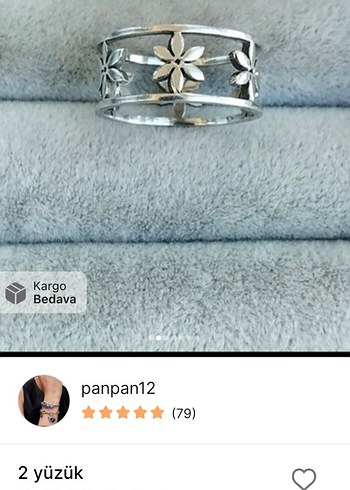 Çiçek Desenli Minimalist Kadın Yüzük 925 kaplama - Görsel 3