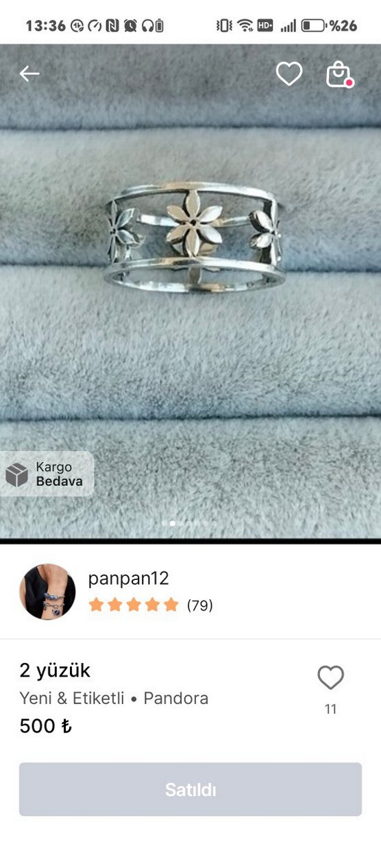 Çiçek Desenli Minimalist Kadın Yüzük 925 kaplama - Görsel 3