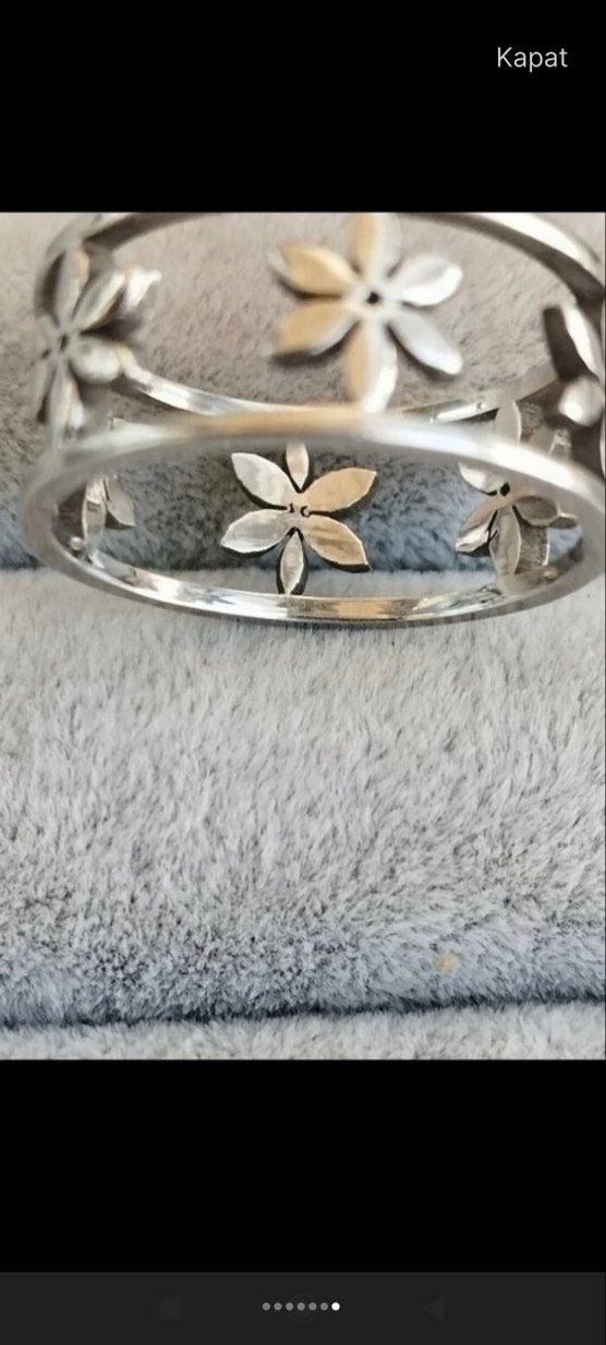 Çiçek Desenli Minimalist Kadın Yüzük 925 kaplama - Görsel 2