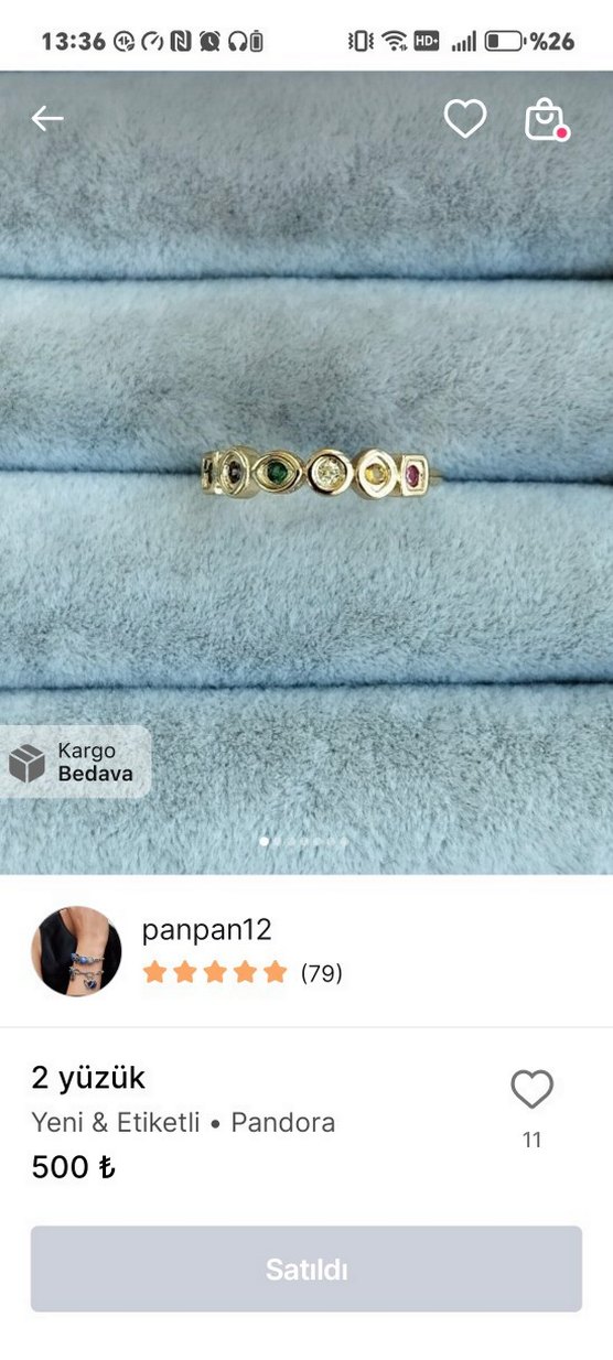 Renkli İşlemeli Bohem Kadın Yüzük 925 kaplama - Görsel 4