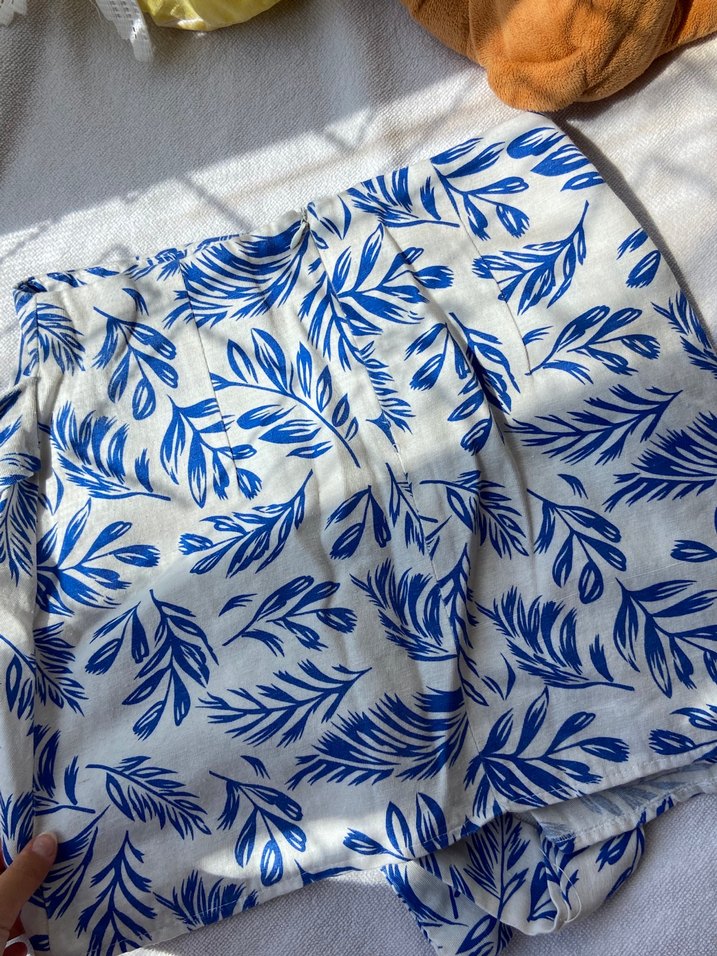 Mavi Desenli Pilili Hamile Şortu - Görsel 2