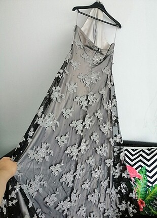 Gümüş renk büyük beden abiye - Görsel 2