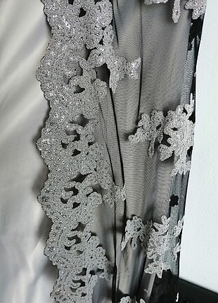 Gümüş renk büyük beden abiye - Görsel 6