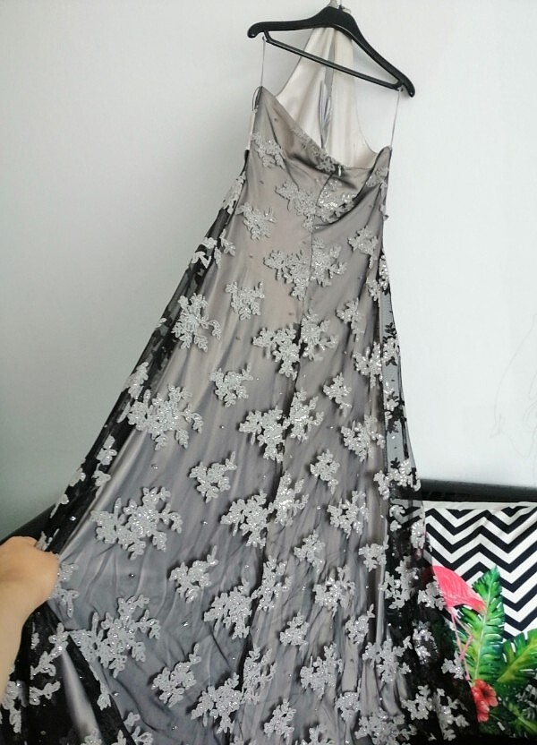 Gümüş renk büyük beden abiye - Görsel 2